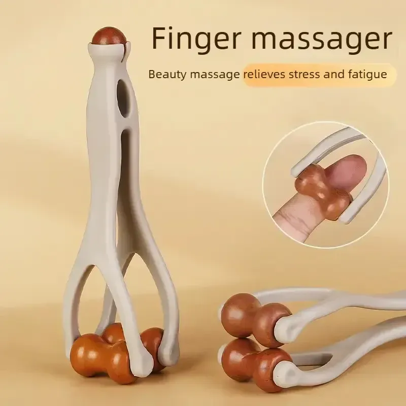 ❤️❤️Super Relaxing Massage❤️ New Wooden Finger Massager with Roller — Hand Joint Acupressure & Meridian Massage Tool